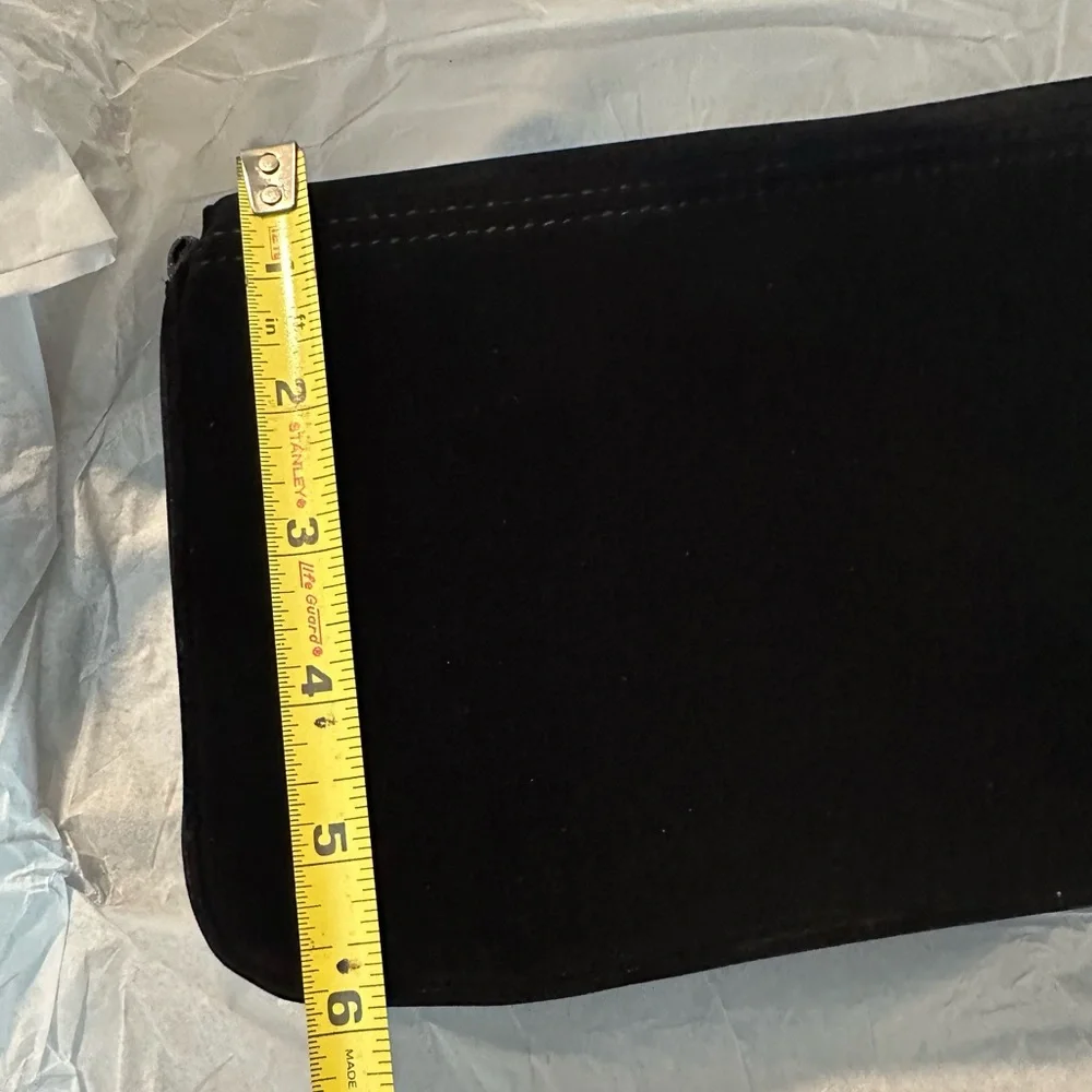 Jimmy Choo Black Suede like & Glitter Clutch with Gold Chain NWT - Picture 4 of 9